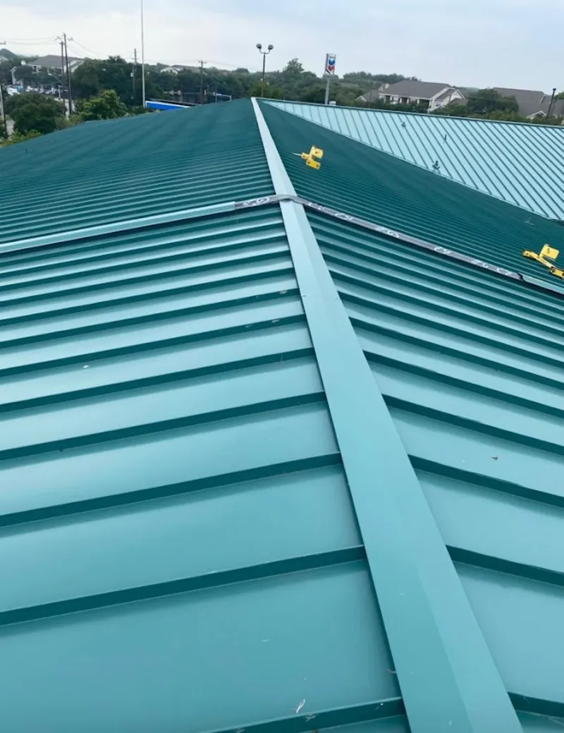 Green commercial metal roof ridge and valley for Metal Roof Repair in Port Sheldon